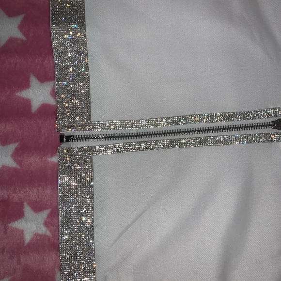 rhinestone cropped sweatshirt - Picture 4 of 4